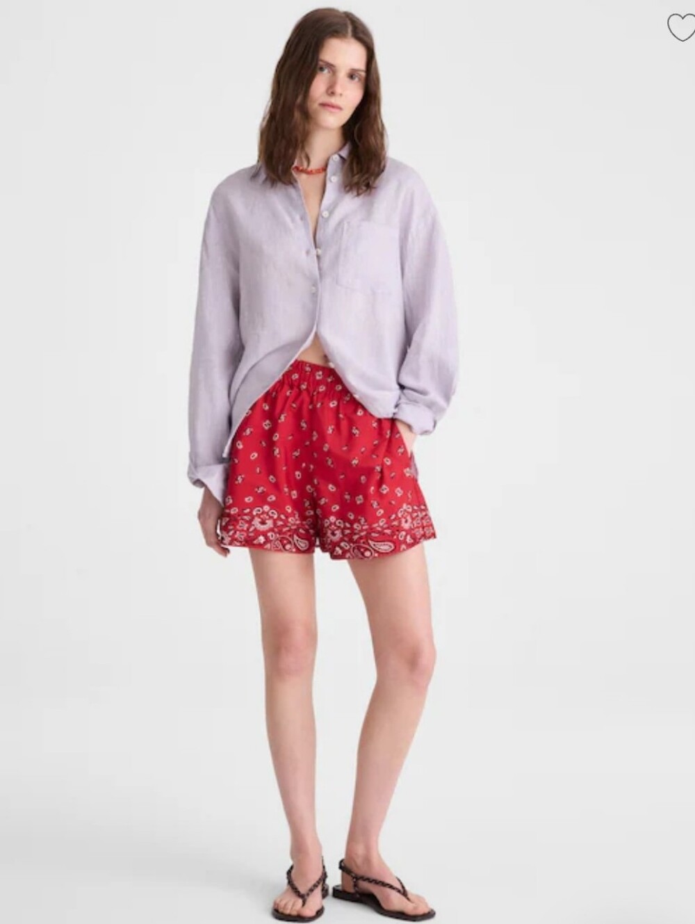 Madewell Pull-on Cotton Poplin shorts - Chili Pepper